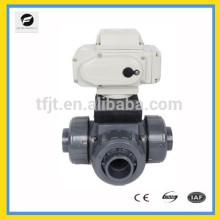 CTB-010 AC220V 3way DN40 UOVC motor electric actuator valve with manual override and signal feedback